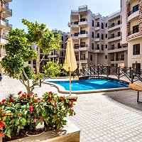 Spacious courtyard